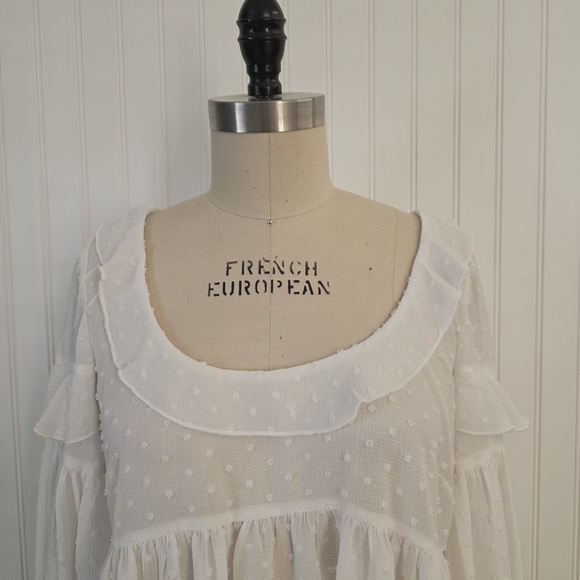 Anthropologie Ruffled Sheer Boho Blouse Small - Picture 9 of 9